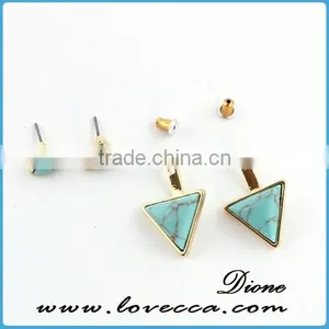 New Royal Blue Stone Drop Stud Earrings Stunning Crytsals Convertible Earrings Jewelry thumbnail-6