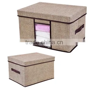 Like-linen Nonwoven Fabric Cardboard Folding Storage Bin thumbnail-5