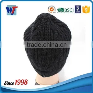 New 2016 Black Knitted Cap Old Men Beanies Hats and Caps With Visor thumbnail-5