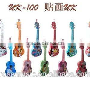 China Facotory 21 Inch Colourful Ukulele Wholesale (UK-100) Cartoon Ukulele Guitars China Made Guitars thumbnail-5