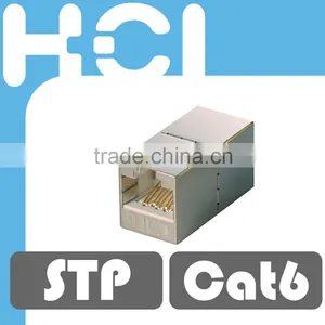 Taiwan Manufacturer RJ45 Cat6A 180 Degree Shielded STP Straight In-Line Coupler thumbnail-1