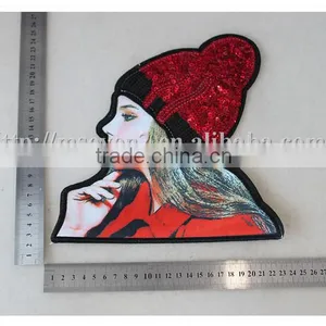 Latest Customized Girls Head Design Personalized Embroidery Patches thumbnail-2