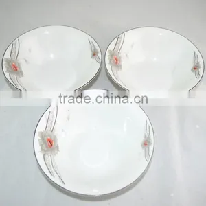 China ,best Ceramic Plate for Algeria, 8'' Soup Plate With Black Flower thumbnail-2
