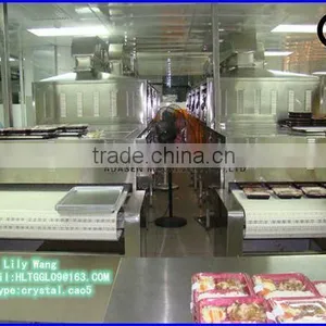 Fully Automatic Stainless Steel Coveyor Belt Type Ready Meal Fast Heating Microwave Oven thumbnail-1