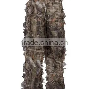Mesh Camouflage Ghillie Leafy Hunting Camo Suit Jacket Pants Brown thumbnail-2