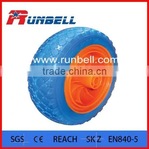 High Quality 10" PU Rubber Trolley Wheels for Garden Cart thumbnail-1