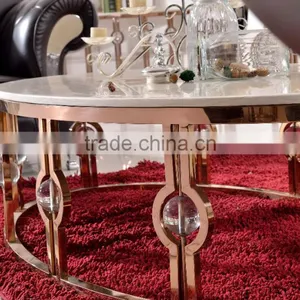 C366-1 Stainless Steel Marble Coffee Table thumbnail-2