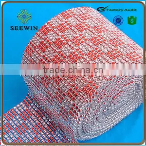 2016 Sparkle Rhinestone Diamond Mesh Wrap for Wedding Decoration thumbnail-2
