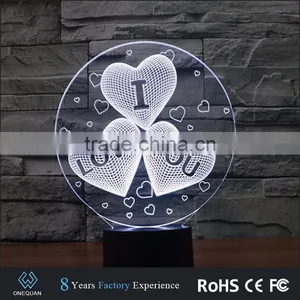 New Arrivals 2017 Valentine Items 3d Led Night Light Gifts for Couples thumbnail-4