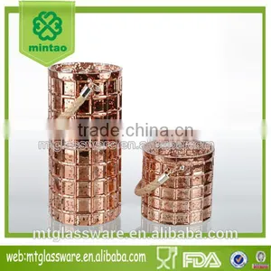 2-tier Rose Gold Staight Cylindrical Glass Hurricane Check With Hemp Rope Decal thumbnail-1