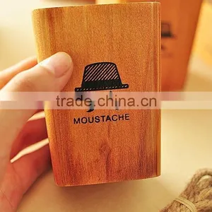 South Korea Stationery, Retro Creative Beard Shape, Lovely Wooden Pencil Holder thumbnail-1