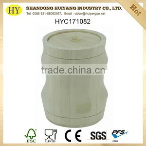 Custom Unfinished Small Wooden Barral With Lid thumbnail-1