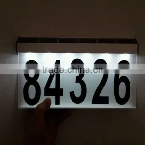 FQ-536 Aluminum Solar House Numbers Light Solar Door Light Solar Address Light With 2 Color Led Large Size thumbnail-3