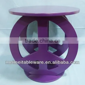 Furnishing Kid's Peace Sign Table, Purple,pink,black,white thumbnail-1