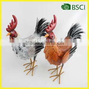 Outdoor Decorative Wrought Iron Flower Pot Stands Rooster thumbnail-1
