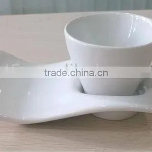 Ceramic Coffee Mug With Cookie Holder and Saucer thumbnail-1