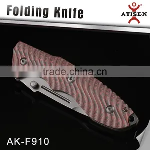 4.5" Blade Camping Folding Knife G10 Handle Outdoor Survival Knife thumbnail-2