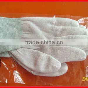 White Nylon Gloves With Polyurethane thumbnail-1