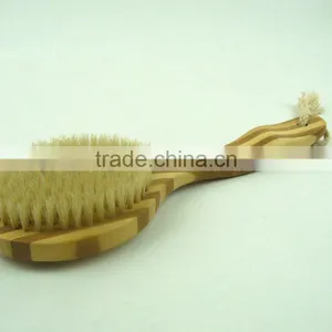 Bamboo Bath Brush With Natural Bristle Square Head thumbnail-1