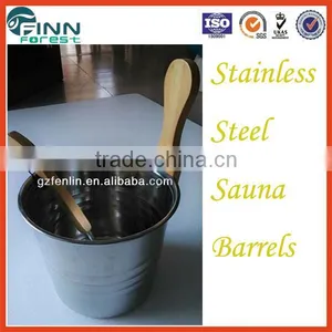 Stainless Steel Sauna Bucket and Spaoon, Sauna Barrel thumbnail-1