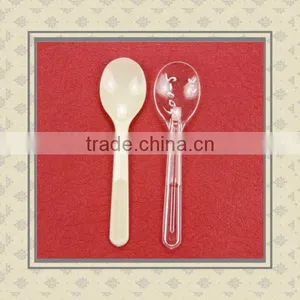 Customized Your Own Food Grade PP Plastic Disposable Ice Cream Clear White Plastic Spoons Manufacturer thumbnail-1
