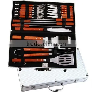 23pcs Rosewood Handle Bbq Set in Delux Alu Case thumbnail-1