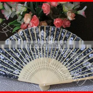 Cheap Fabric Hand Fan With Bamboo Ribs for Promotion thumbnail-2