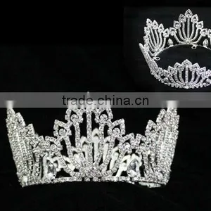 Pageant Jewelry Accessories Big Rhinestone Fashion Women Cheap Tiaras Wholesale thumbnail-2
