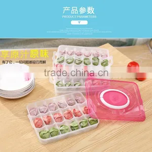 L00005 Reusable Stackable Compartment Dumpling Food Containers/Storage Organizer/Box/Bins/Holder With Lids - Leak Proof, Freezer thumbnail-2