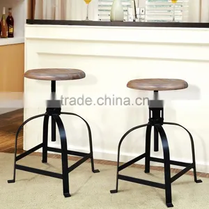 Chair Swivel Industrial Style Made From Solid Wood Combination With Metal thumbnail-2