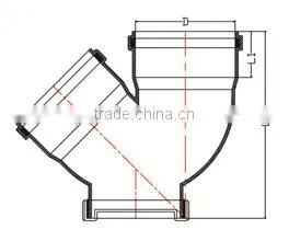 HIGH QUANLITY DOUBLE SOCKET TRAP WITH PORT OF PVC GB STANDARD EXPANDING FITTINGS FOR DRAINAGE WITH GASKET thumbnail-2