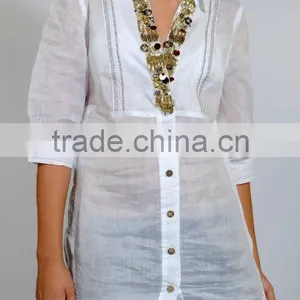 Summer White Cotton Shirt thumbnail-1