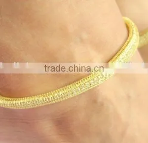OLD TONE CHAIN Filled With Crystal Delicate PAYAL Anklets Pair thumbnail-2