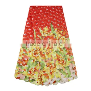 African Guipure Cord Lace Fabrics 3D Nigerian Lace For Weddings thumbnail-2