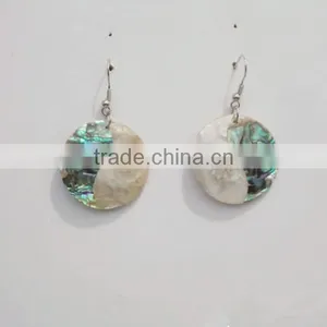 Mix Natural Abalone Shell Hoop Earrings Coconut Mosaic Earrings Round Hollow Paua Shell Earrings thumbnail-6