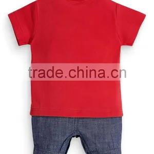 2015 Newest Arrival Short Sleeve Red Baby Toddler Clothes Printed Cartoon Dog Baby Clothing thumbnail-2