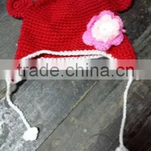 Red Bear Crochet Hat Baby Boy/Girl Crochet Owl Animal Beanie Hat Cute Baby Crochet Hat thumbnail-1