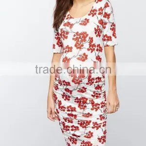 Office Maternity Clothing Womens Floral Print Dresses thumbnail-2