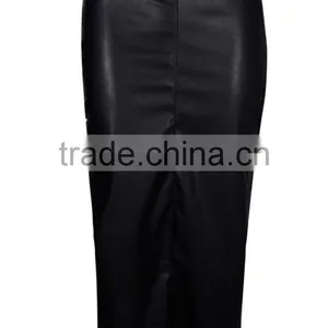 Latest OEM Service Leather Look Women Midi Skirt,fashion Lady Skirt 2016 thumbnail-4