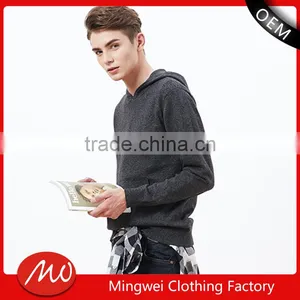 Shantou Manufacturers Mens Wool Pullover Sweater Hoody for Wholesale thumbnail-1