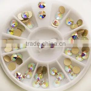 Professional Crystal Factory Hotsale Flatback Crystal AB Glue on Rhinestone for Shoes thumbnail-1