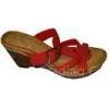 Comfortable 8.5cm Heels PU Material Red Ladies Wedge Sandals Support OEM thumbnail-1