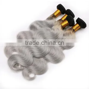 High Quality Wholesale Price 1B/grey Virgin Human Hair , Ombre Hair thumbnail-4