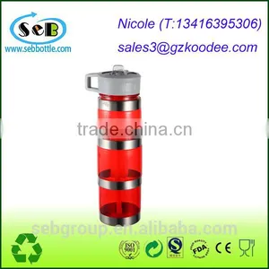 Ice Sticker Plastic Sport Water Bottle, Flip Straw Lid thumbnail-3
