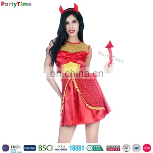 Red Devil Carnival Party Short Dress Devil Cosplay Costume thumbnail-1