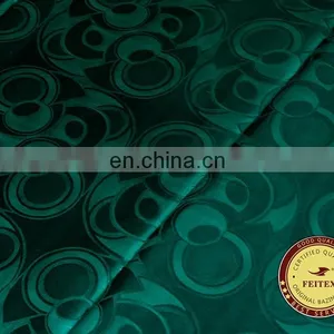 New Design Clothing Fabric Green Garment Fabric Shadda Guinea Brocade Cotton Wholesale Bazin Riche Jacquard Fabric FEITEX thumbnail-2