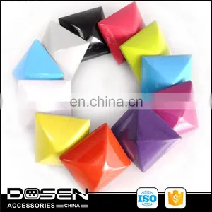 Shiny Colored Square 3D Pyramid Metal Rivets Studs Prong Snap Button Punk Decorations for Clothing Shoes Canvas Denim Belt Bag thumbnail-1