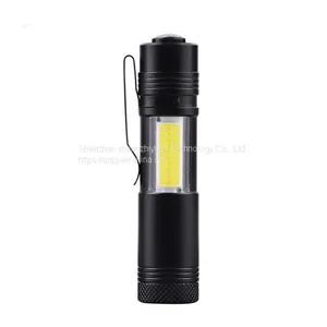 LED Flashlight 4 Modes Work Light Lamp Waterproof Lanterna Pocket Aluminum Torch For Hiking Camp With Pen Clip Lamp thumbnail-1