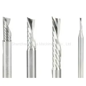 Carbide CNC Spiral 'O' Single Flute, Aluminum Cutting 2.5 Dia x 6 x 6 Shank x 64mm Long Up-Cut Router Bit thumbnail-3