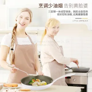 Pan Non-stick Pans DuPont Nonstick Coating Pan Pan Try-ply Stainless Steel Fry Pan thumbnail-1